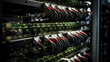© photo for everything - Server Racks and Cabinets full of Hard Drives inside Large Data Center. Advanced Cloud Computing Concept.