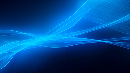 Wall Mural - Flowing Blue Light Waves Background