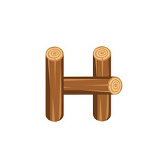 Wall Mural - Letter H Wood Branch logo icon vector template