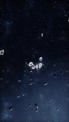 Wall Mural - alien spacecraft travels through the vastness of space, vertical