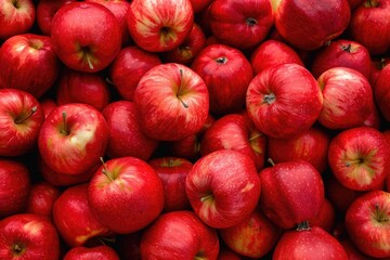 Wall Mural - Fresh background with lots of red apples