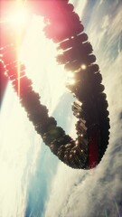 Wall Mural - unidentified alien spaceship flying near earth elements furnished by nasa, vertical