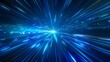 © SH Design - Abstract blue light speed background with rays of light and glow.