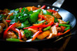 Spicy vegetable stir fry generative AI