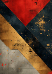 Wall Mural - Luxurious Red, Gold, and Black Geometric Background for Elegant Presentations