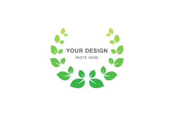 Wall Mural - Leaf circle round element decorative logo design. vector foliage organic illustration for spring