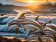 3d wallpaper Dolphin Coral Colorful Fish Under the Sea

