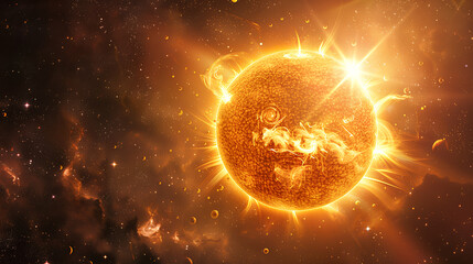 Sun in beautiful outer space