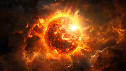sun in beautiful outer space