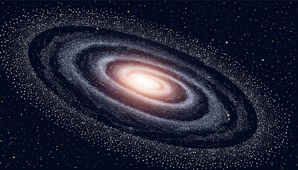 Wall Mural - cosmic galaxy, meticulously rendered with vibrant colors and intricate details to evoke the vastness and beauty vector realistic isolated cosmic galaxy on background