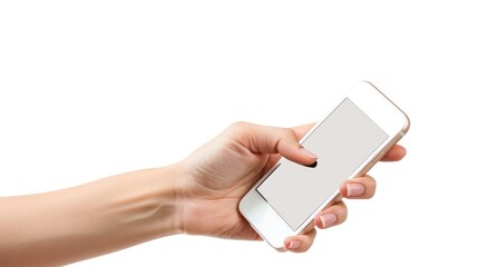 hand hold Phone  isolated white background