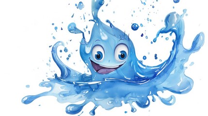 Cute and Bubbly Water Sprite Artwork
