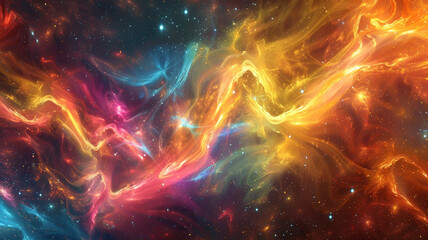 Wall Mural - multicolored energy pulsating cosmic color backdrop.