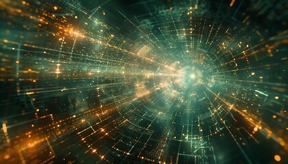 Lines of code forming intricate patterns in a digital space