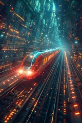 Poster - Speeding train traveling on a network of digital tracks