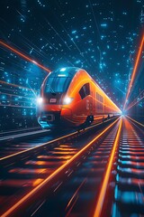 Poster - Speeding train traveling on a network of digital tracks