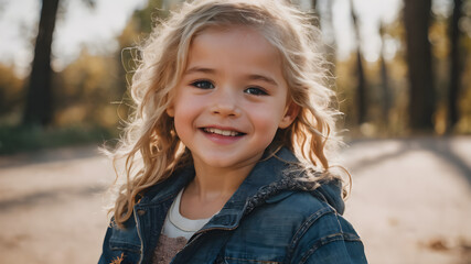 outside close camera looking kid funny hair blond emotions candid old year 1 baby cute portrait face smiling girl Child children toddler fun family childhood lifestyle infant adorable authentic