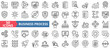 © Uniconlabs - Business process icon collection set. Containing administration, growth, agile, process, checklist, analyze, innovation icon. Simple line vector.