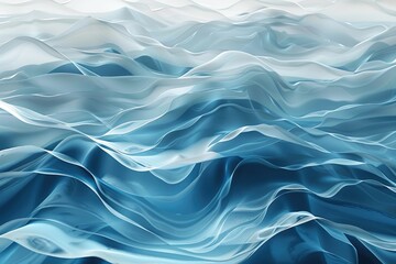 Wall Mural - abstract blue background with smooth wavy lines