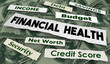 Financial Health News Headlines Budget Savings Income Debt 3d Illustration