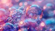 © Preyanuch - Close-up of a cluster of iridescent soap bubbles, with a smooth, blurred background in shades of pink, purple, and blue.