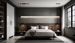 © Rahmat  - bedroom interior design with an industrial concept with hanging lights or bedroom with bed or interior of a bedroom or hotel room with bed