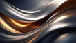 Abstract golden metallic waves texture for luxury, smooth, flowing, modern design.