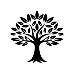 Olive tree vector illustration isolated on a white background. Olive tree logo concept illustration.