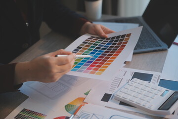 Wall Mural - ux ui design process for modish mobile application and website . creative prototype of wireframe for