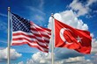 United States of America and Turkey waving flags