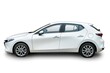 © mahaart - Side view of white hatchback car is isolated on white background. Generative Ai