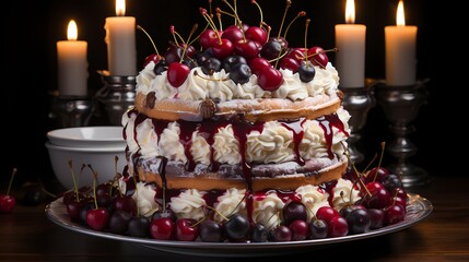 Wall Mural - cake with candles