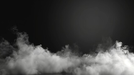 Wall Mural - fog mist haze smoke on black background with empty space in a middle