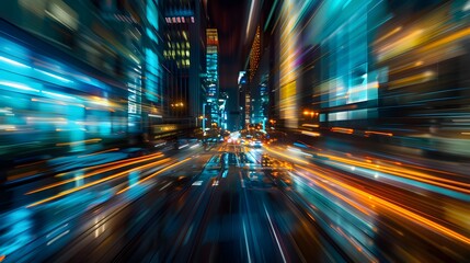  digital data flow on road in concept of program coding with graphic creating vision of fast speed transfer to show digital transformation , disruptive innovation