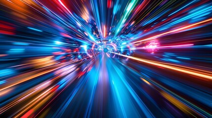  digital data flow on road in concept of program coding with graphic creating vision of fast speed transfer to show digital transformation , disruptive innovation