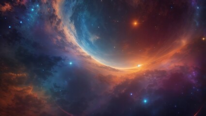 a vibrant, cosmic canvas of stars and nebulae abstract celestial background design