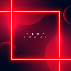 Wall Mural - red neon glowing lines background with empty space