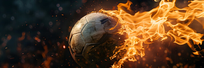 Poster - soccer ball in fire