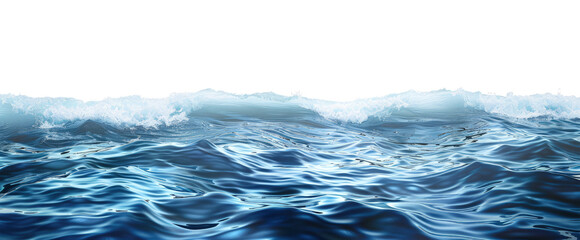 dark blue coastal ocean wave on transparent background