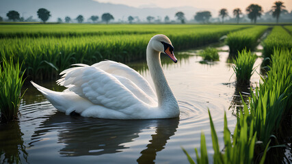 Wall Mural - swan on the lake