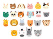 © anggola - set of cute animal head vector illustration