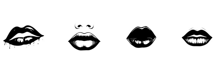Wall Mural - Hand drawn sketch of  lips
