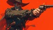 cowboy with a revolver