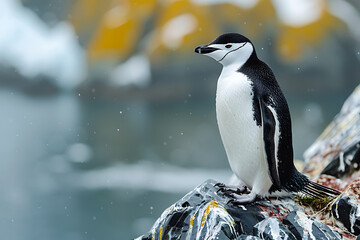 Sticker - penguin standing on the rocks