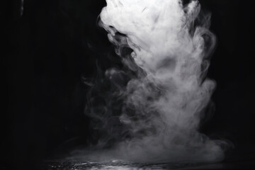 Wall Mural - White clouds of vapor smoke are isolated on a black background. overlay