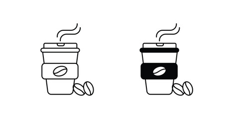 coffee icon with white background vector stock illustration