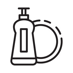 Poster - Dish Soap Wash Line Icon