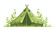 Green tent design over white Vector stylee vector design