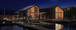 Luxury Seaside Vacation Home with Photovoltaic Energy Supply by Night - panoramic 3D Visualization