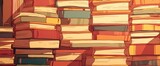 Fototapeta  - Close-up detail of stacked books showcasing their texture, suitable for use as a background